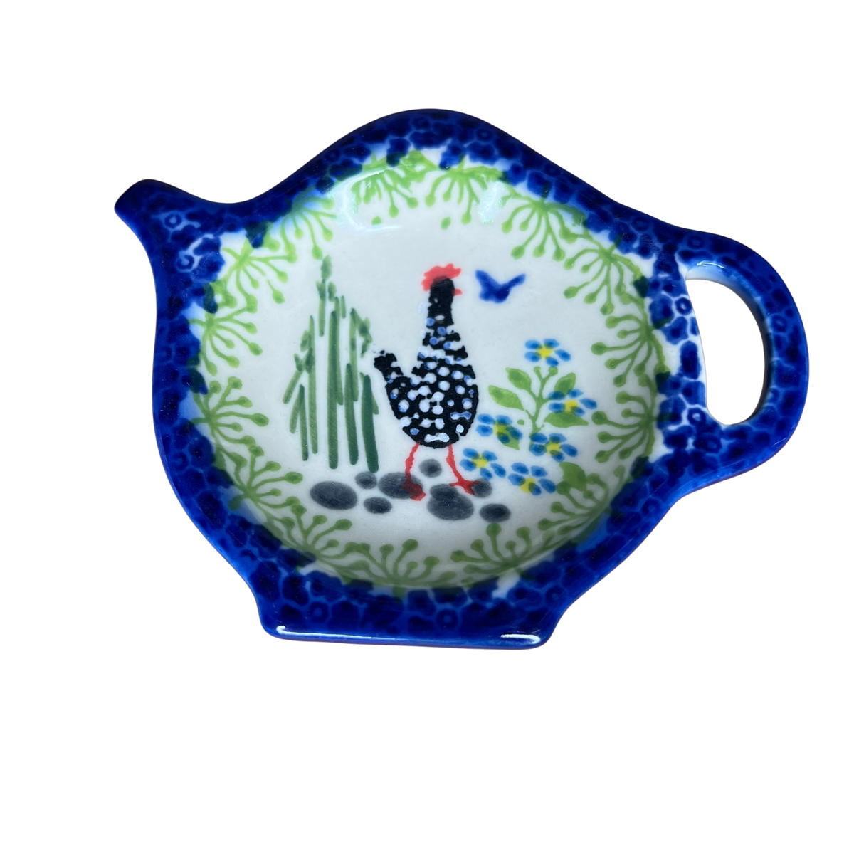 Polka Chicken Tea Bag Holder Lidia s Polish Pottery polka-chicken-tea-bag-holder-lidia-s-polish-pottery