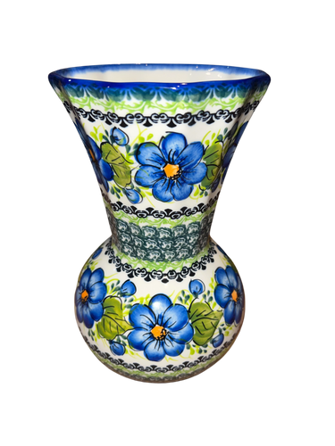 Large Blue Poppy Vase