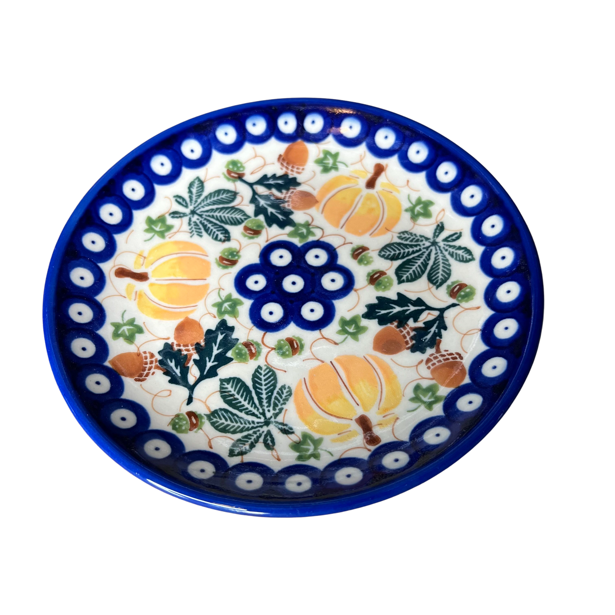 6 inch Bread Plate Pumpkin Lidia's Polish Pottery