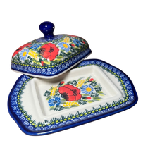 Load image into Gallery viewer, Red Poppy Large Butter Dish