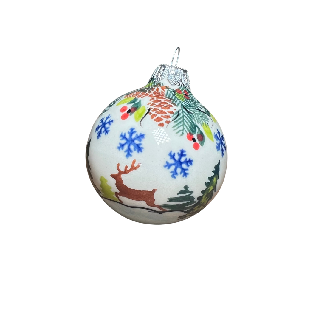 Round Reindeer Ornament