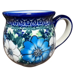 Blue and White Floral Bubble Mug