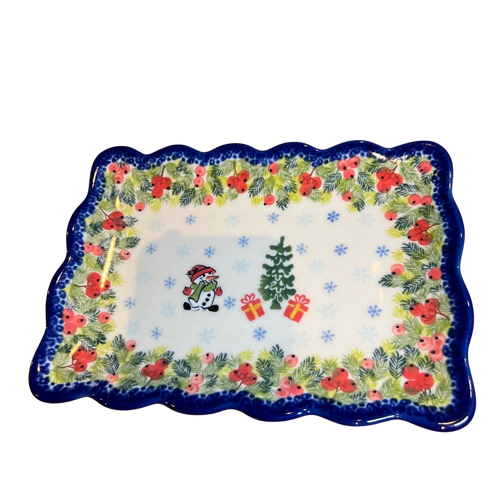 Ruffle Cookie Plate Berry Snowman