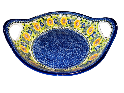 Large Sunflower Pasta Bowl with Handles