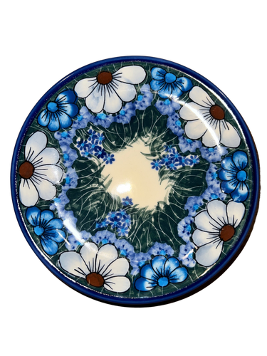 6 inch Blue and Grey Wildflower Bread Plate