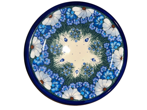 Blue and Grey Wildflower Dinner Plate